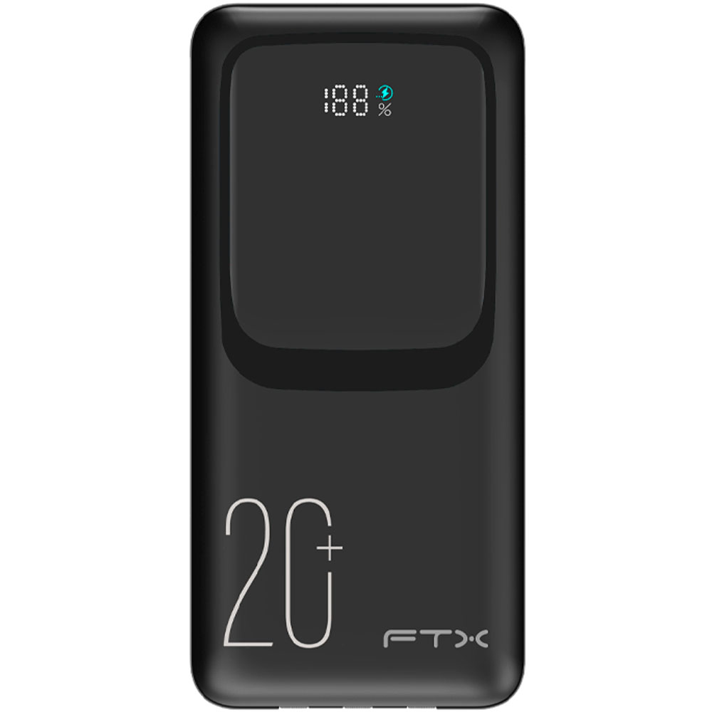 CARREGADOR PORTÁTIL POWER BANK FTX 20000MAH 22.5W PB200LCDBK - Imagem 1