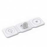 Carregador WiWU M6 Power Air, 3 em 1, Dobrável, 15W 3A, s/Fio - Branco