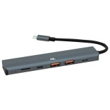 HUB USB MTEK DS-61TC TYPE-C 6EN1 HDMI/SD
