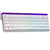 Teclado AULA HERO 68 MEC. C/CABO RGB WHITE+WHITE USB-C USA