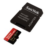 CARTAO MICROSD 64GB SANDISK EXTREME PRO U3 200MBS SDSQXCU-064G-GN...