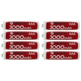 Pilhas Recarregável Mox AAA com 8 Pilhas, 3000MAH