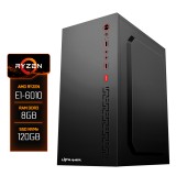 PC Montado Prime, AMD Ryzen E1-6010, 8GB DDR3 1600MHz, SSD 120GB,...