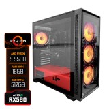 PC UP GAMER IRONWOLF R5 5500/16GB/512 NVME/RX580 550W -4FAN RGB