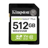 CARTAO SD 512GB KINGSTON C10 150MB/S U3 V30 A1 SDS3/512GB CANVAS...