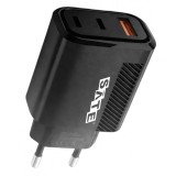 CARREGADOR SATE A-CC1202 ADAPTER USB+USB-C 12W BLK BLACK