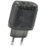 CARREGADOR SATE A-CC1203 ADAPTER USB+USB-C 12W TRA TRANSPARENTE...