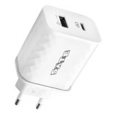 CARREGADOR SATE A-CC2001 ADAPTER USB+USB-C 20W WHI WHITE