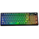 Teclado AULA F98 PRO V3 RGB WIRELESS C/CABO BLACK BLACK+CRYSTAL...