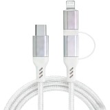 CABO SMARTFY FCC04G USB-C P/ USB-C+LIGHT 1M GRAY 60W
