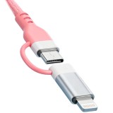 CABO SMARTFY FCC04P USB-C P/ USB-C+LIGHT 1M PINK 60W