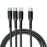 CABO SMARTFY FCC05B 3EM1 USB-C P/LIGHT/MICRO/T.C B BLACK 1MT 65W