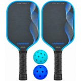 Kit Pickleball Iveinixun PK09881 Carbon 2 Raquetes 2 Bolas Case Azul