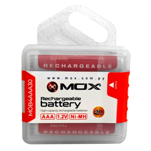 Anúncio: Pilhas Recarregável Mox AAA com 4 Pilhas, 3000MAH
