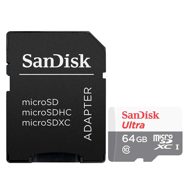 Anúncio: Cartão de Memória SanDisk Ultra, 64GB, Micro SDXC, C10, 100MB/s, SDSQUNR-064G-G