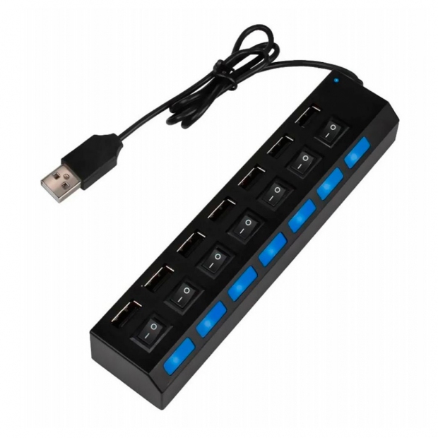 Anúncio: HUB USB SATE A-HUB16 7 PORTAS 2.0 PRETO C/POWER