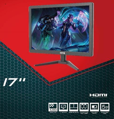 Anúncio: Monitor HYE HYE17NLM 17" HD (1366 x 768), 5ms, 60Hz, 1xHDMI, 1xVGA (D-Sub), Preto