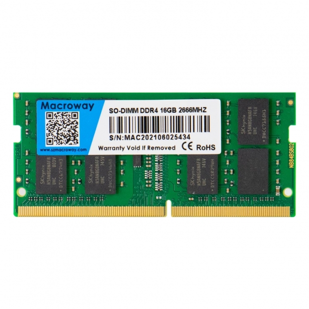 Anúncio: Memória para Notebook Macroway, DDR4 16GB (1x16GB), 2666MHz, SO-DIMM, Verde