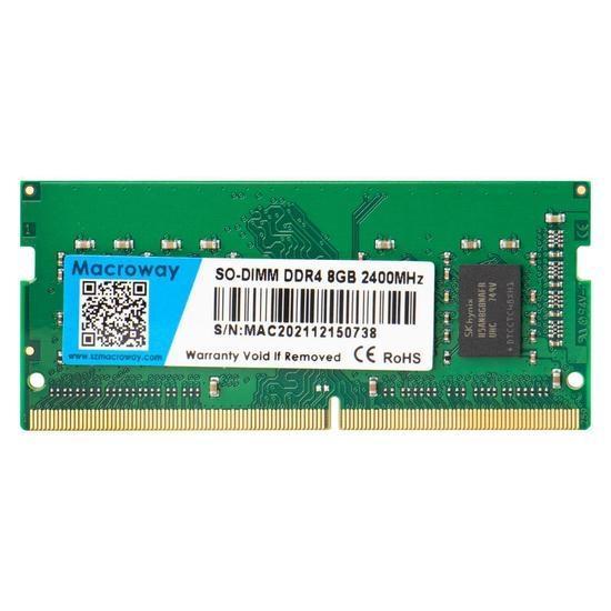 Anúncio: Memória para Notebook Macroway, DDR4 8GB (1x8GB), 2400MHz, SO-DIMM, Verde