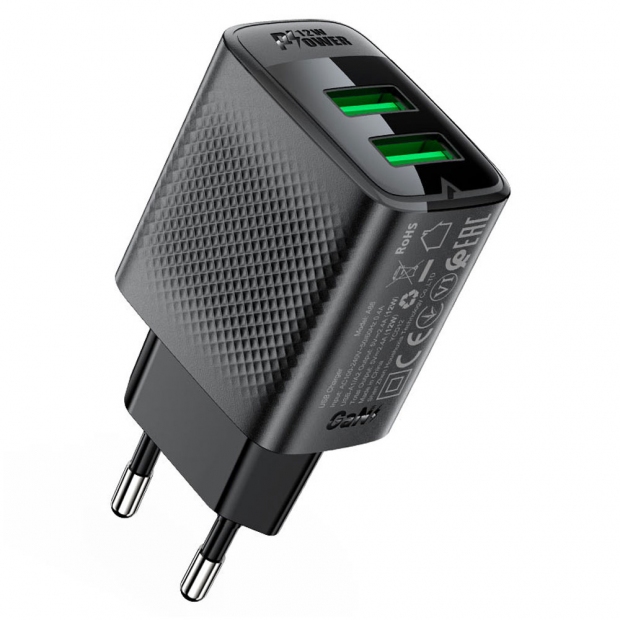 Anúncio: CARREGADOR ACEFAST A86 USB-A + USB-A 12W BLACK