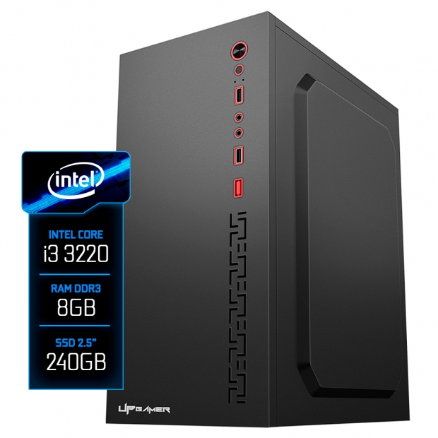 Anúncio: PC Montado UP Gamer Light, Intel Core i3 3220 3.3GHz, 8GB DDR3 1600MHz, SSD 240GB, Placa Mãe H61M, Fonte 230W, Cooler Processador