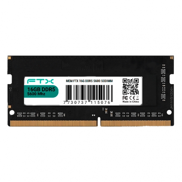 Anúncio: Memória para Notebook FTX, DDR5 16GB (1x16GB), 5600MHz, SO-DIMM, 115076, Preto