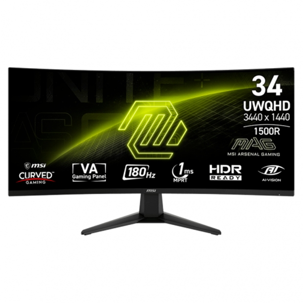 Anúncio: Monitor Msi Mag 346CQ Curvo 32" UltraWide UWQHD (3440 x 1440), 1ms, 180HZ, 2xHDMI 2.0, 1xDisplayPort 1.4, 1xConector de Audio, AMD FreeSync Premium, Speaker 2Wx2, Preto