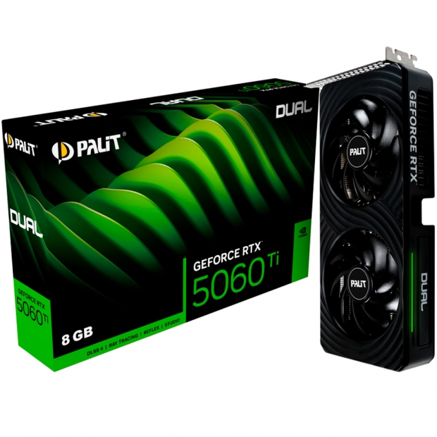 Anúncio: Placa de Vídeo PALIT GeForce RTX5060TI DUAL, 8GB GDDR7, 128Bits, 1x HDMI 3x DisplayPort NE7506T019P1-GB2062D GDDR7