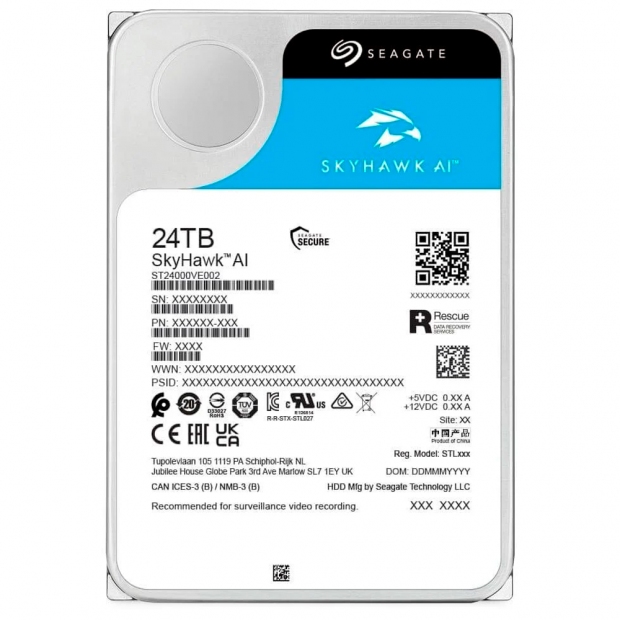 Anúncio: HD SATA3 24TB SEAGATE SKYHAWK AI ST24000VE002 GB