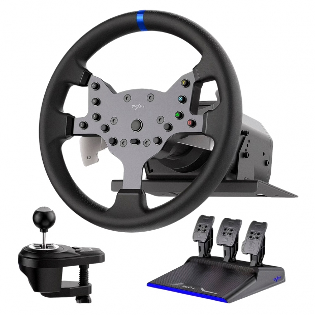 Anúncio: Simulador de Corrida PXN V99 Volante Force Feedback 3.2Nm 270°/900° 3 Pedais Câmbio 6+R PC PS4 Xbox One Series X|S Preto