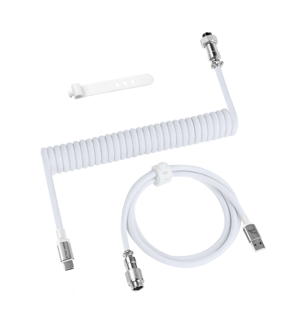 Anúncio: Cabo USB-C para USB-A, Attack Shark C01Pro espiral, Aviator, White