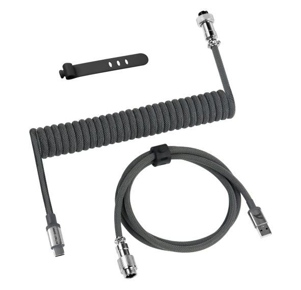 Anúncio: Cabo USB-C para USB-A, Attack Shark C01Pro espiral, Aviator, Grey