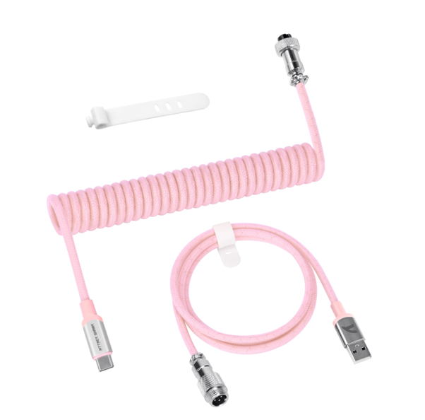 Anúncio: Cabo USB-C para USB-A, Attack Shark C01Pro espiral, Aviator, Pink