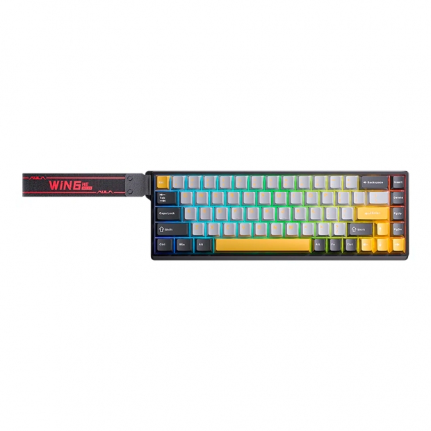 Anúncio: TECLADO AULA WIN68HE MAX RGB MEC. C/CABO DARK GREY LIGHT GREY+YELL OW USA