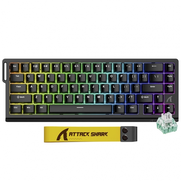 Anúncio: Teclado Game Magnetico com fio 60% Attack Shark X68HE, Com Fio, RGB, Inglês, Black