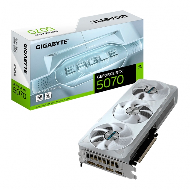 Anúncio: Placa de Vídeo GIGABYTE RTX5070 EAGLE OC ICE SFF, 12GB GDDR7, 192Bits, 1x HDMI 3x DisplayPort, GV-N5070EAGLEOC ICE-12GD, Branco