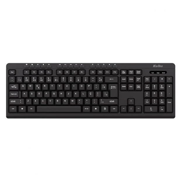 Anúncio: TECLADO KOLKE KET-797 ABNT2 PT MULTIMEDIA 107 Teclas + 15 Teclas Multimidea - Black