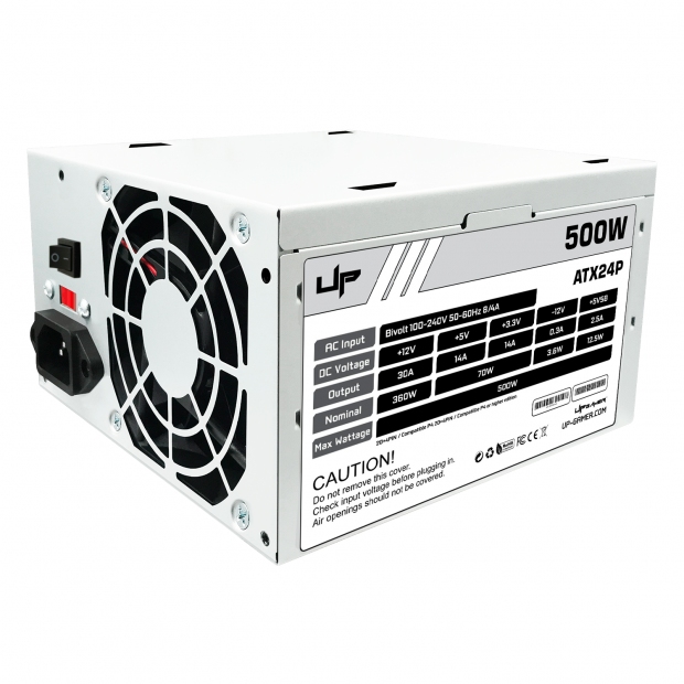 Anúncio: Fonte UP Gamer 500W, ATX24P, c/ Cabo, Bivolt Chaveada, Prata, 24-Pin, 50-60Hz 6/4A