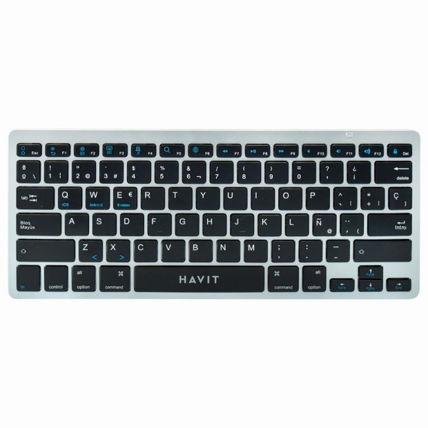 Anúncio: TECLADO HAVIT HVKB-KB220BT-SP-BS WIRELESS BLK/GRAY ESPANHOL