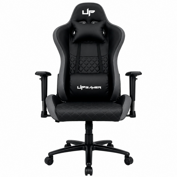 Anúncio: Cadeira Gamer UP Gamer D2534BKGY, PVC Algodão Base em Metal Reclinável Até 120kg, Preto e Cinza