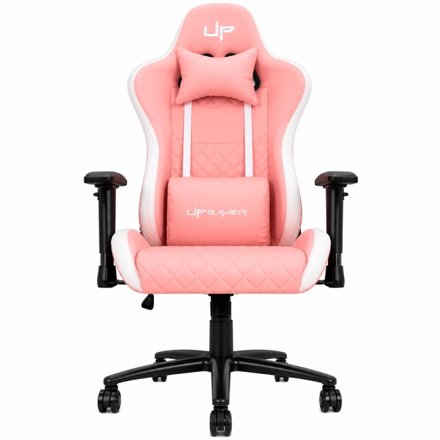 Anúncio: Cadeira Gamer UP Gamer D2534PKWT, PVC Algodão Base em Metal Reclinável Até 120kg, Rosa e Branco