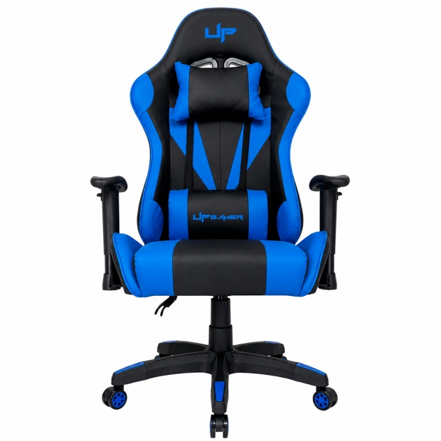 Anúncio: Cadeira Gamer UP Gamer LT Series BKBL01, PU Algodão Base em Nylon Reclinável Até 100kg, Preto e Azul