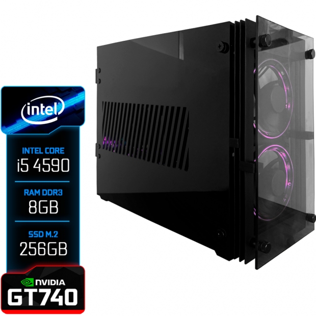 Anúncio: PC Gamer Montado Stratos Intel Core i5 4590, GeForce GT740 2GB GDDR5, 16GB RAM DDR3, SSD NVMe 256GB, 2x Fans RGB, Stratos Vidro Temperado