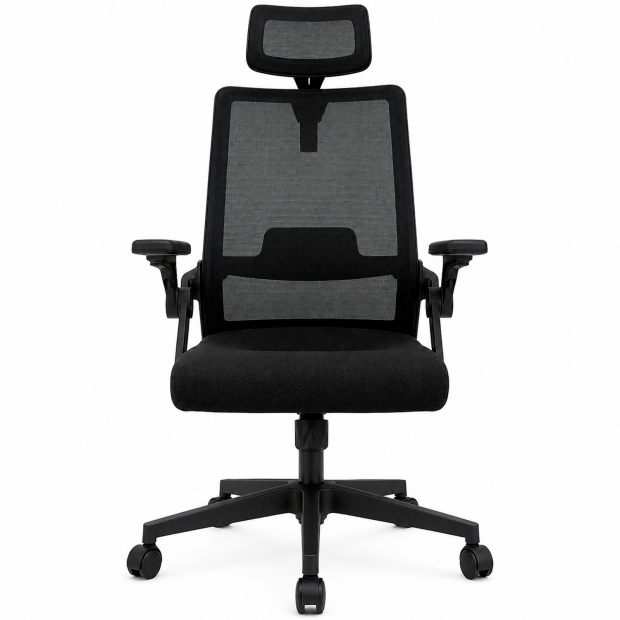 Anúncio: Cadeira de Escritório UP Gamer Essential MSD-221A, Encosto Apoio Lombar, Assento Espuma Moldada, Braços Rebatíveis, Preto