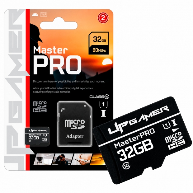 Anúncio: Cartão de Memória Micro SD HC UP Gamer Master PRO 32GB, U1 Classe 10, 80MB/s, Adaptador SD, CMT/32GBSDHC, Preto
