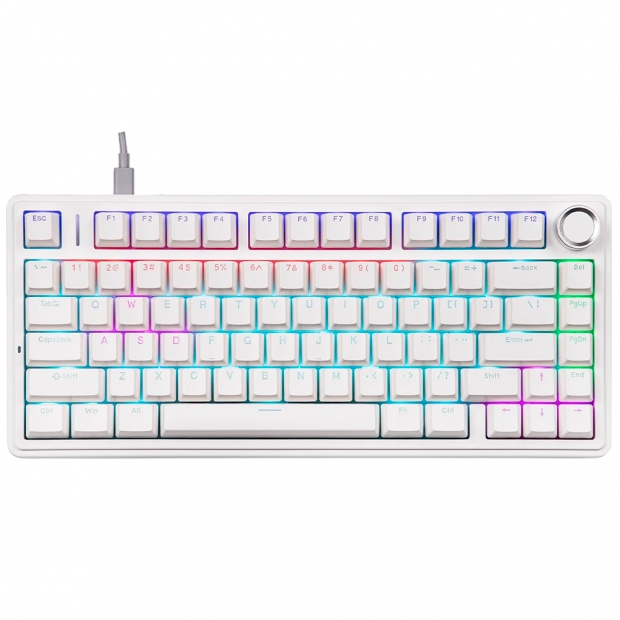 Anúncio: TECLADO AULA F75 75% MECANICO RGB WIERED WHITE RED RED/BLUE/ USA