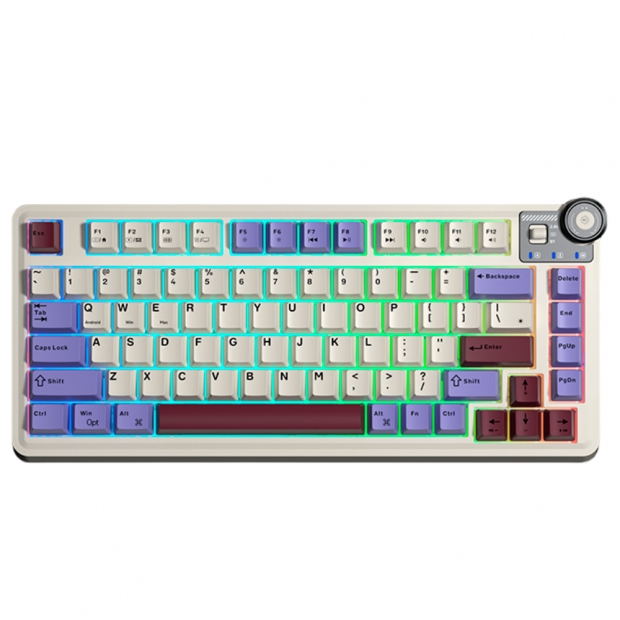 Anúncio: TECLADO AULA WIND AU75 WIRELESS MEC. BEIGE ROXO