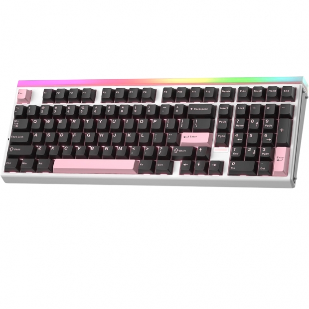 Anúncio: TECLADO AULA HERO99 MEC WIRELESS RGB BLACK/PINK 504586