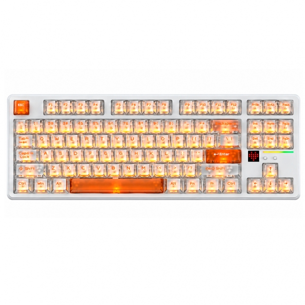 Anúncio: TEC ATTACK X87 ULTRA MEC. RGB WIRED+2.4G+BT ICE OR ICE ORANGE MEGALODON SWITC