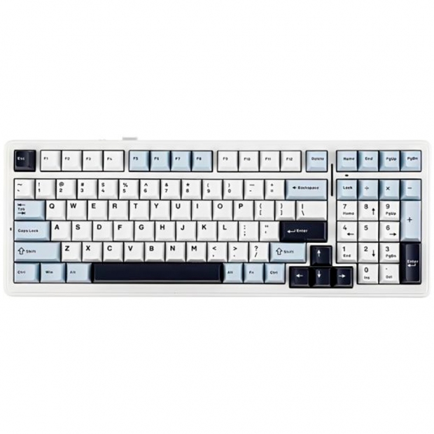 Anúncio: TECLADO AULA F99 MEC. WIRED RGB WHITE+BLUE+DARK PU PURPLE 209265
